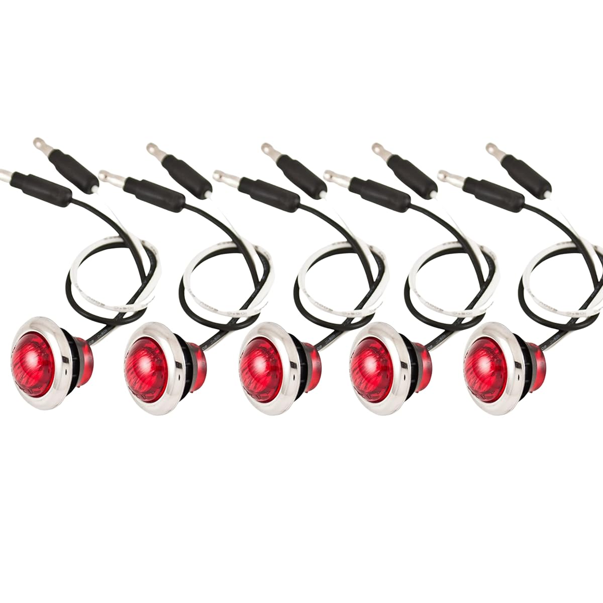 All Star Truck Parts 3 LED Chrome Ring Indicator Light 3/4in Red Model