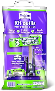 METYLAN Produits de Service Kit Outils Rouleau à Encoller + Cutter De Tapisser + Spatule à Maroufler