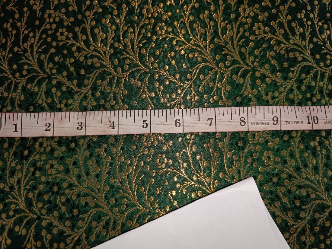 Amazon.com: Brocade Jacquard Fabric Design Emerald Green 44