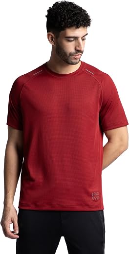 Jockey MV16 Men's Nylon Regular Fit Lightweight Microfiber Solid Round Neck Active Wear T-Shirt with Breathable Mesh