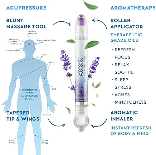 Miniatura 2 de SOOL Varitas de masaje de aromaterapia con aceite esencial, hierbas, portátiles, curativas naturales para aliviar dolores, dolores, músculos, con