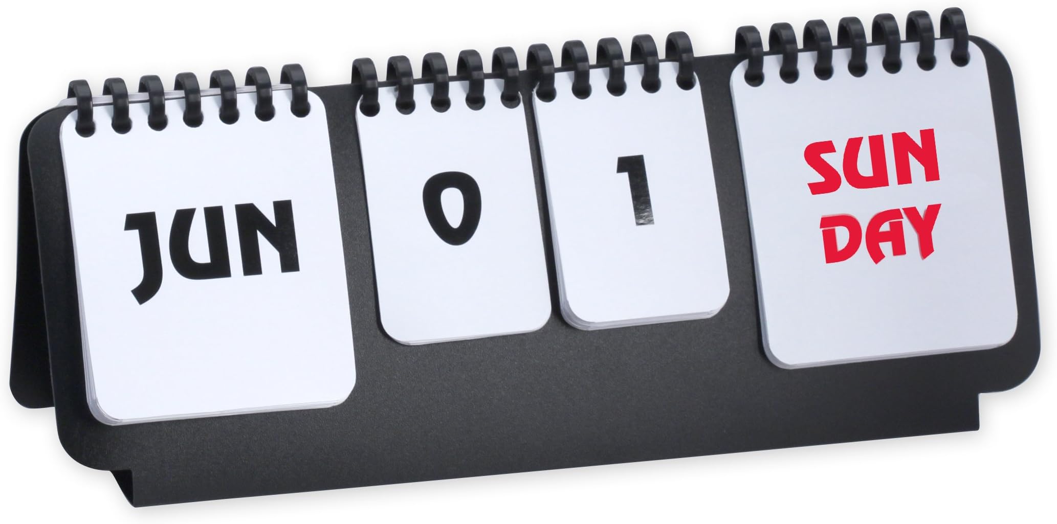 Classic Office Studio Home Flip Chart Perpetual Calendar Simple Multifunction Wirebound Countdown Desk Accessory Black/White Color