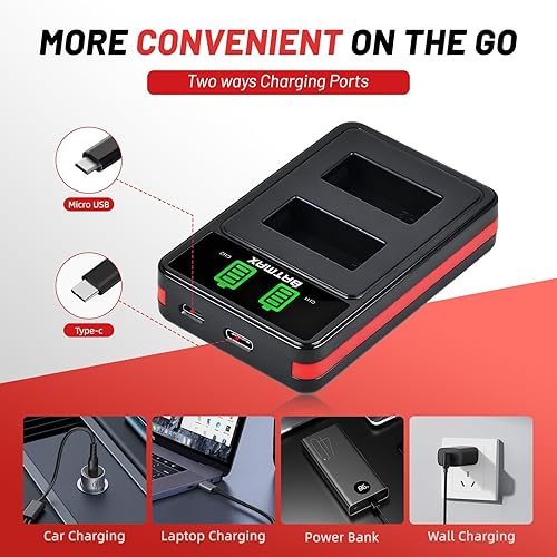 Miniatura 6 de Batmax Batería EN-EL20 (paquete de 2) + cargador LED USB LCD para Nikon EN-EL20 EN-EL20a Nikon P1000,1 J1, 1 J2, 1 J3, 1 S1, 1 V3, Coolpix A, 1 AW1,