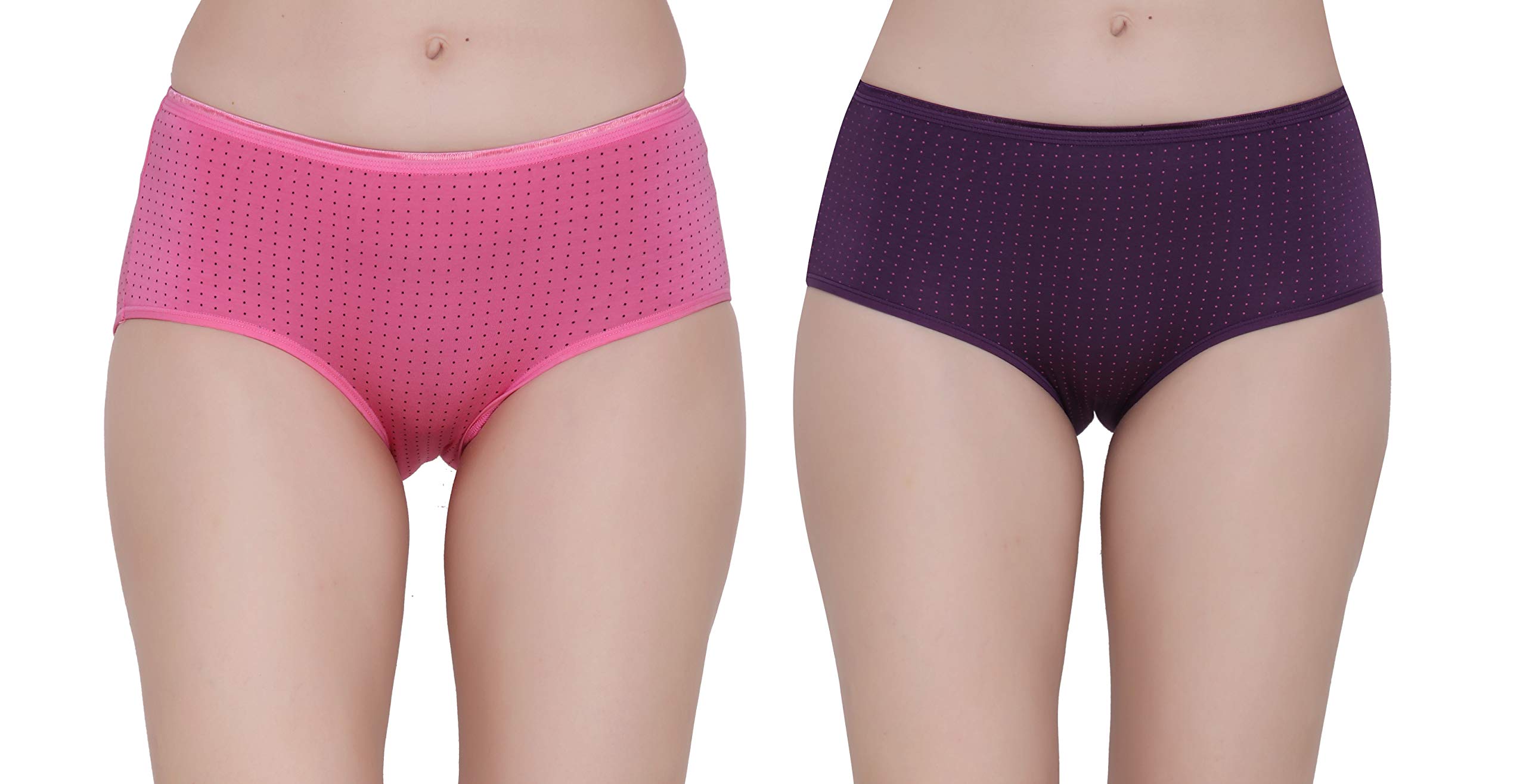 glamoras Women's/Girl’s Polka Dot Super Soft Modal Fabric Full Coverage Hipster Panty,Multi Color Size M to 3XL-picture-21