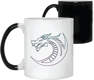 Dragon Stroke Art Gift for Dragon Lovers Unique Design for All Ages 11oz 15oz Color Changing Mug
