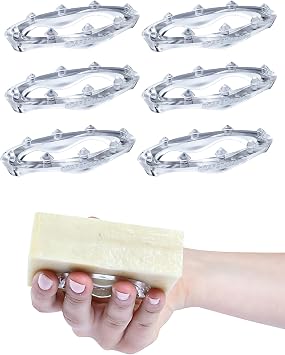 Bar Soap Gripper | No Goo or Mess Soap Holder for Bath and Showers | Made from Post Consumer Plastic Non Slip Quick Dry Bar Soap Holder | Clear - 6-Pack