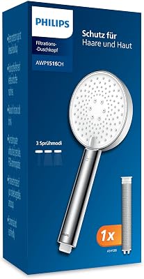 Philips Water Duschkopf mit Filter gegen Chlor, Handbrause mit Filterkartusche