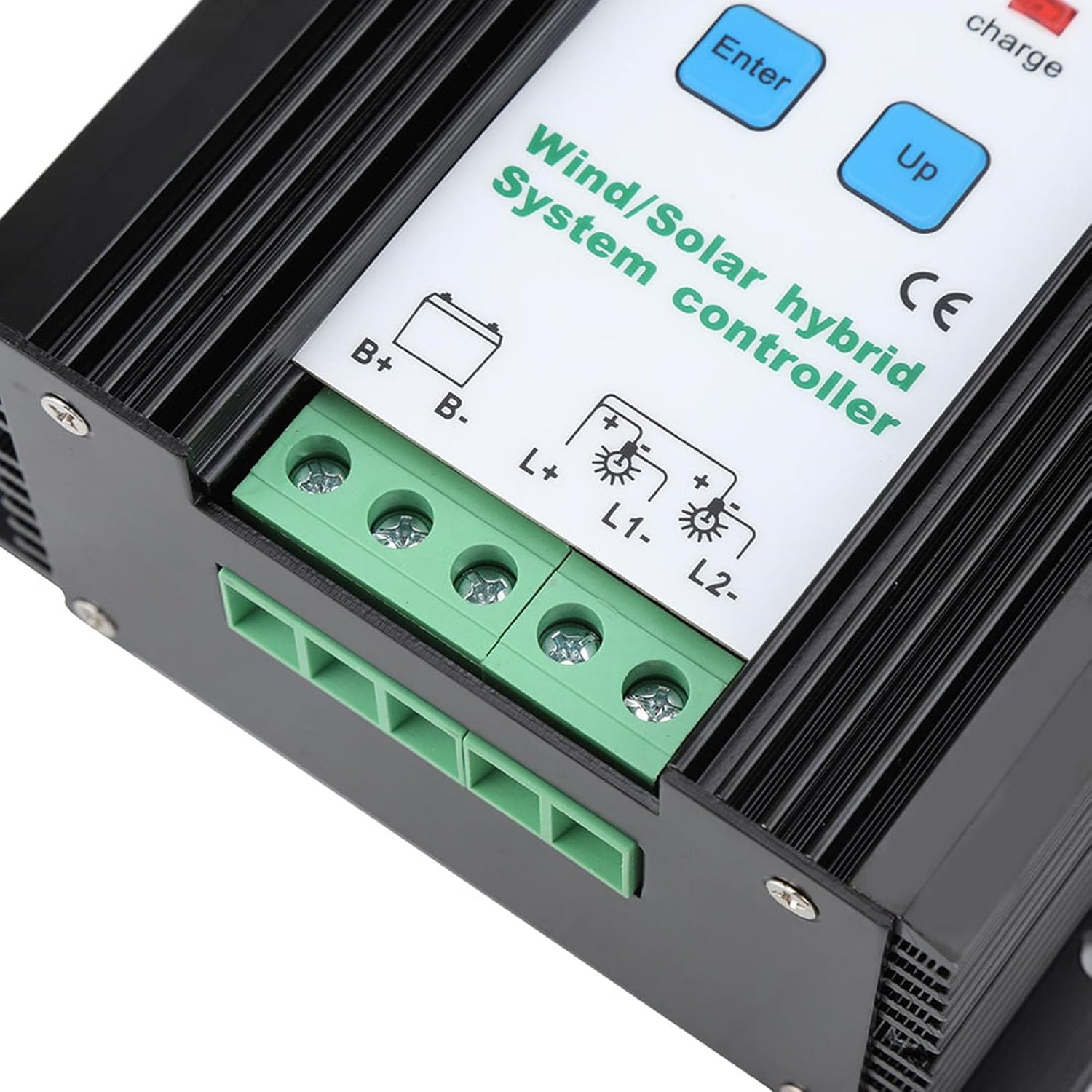 Wind Solar Hybrid Controller, Digital Intelligent Boost Charging Regulator, LCD Display 12V 24V Power for Renewable Energy Systems