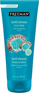 Freeman Anti-Stress Dead Sea Mineral Clay Mask with Lavender & Sea Salt - Calms, Balances Skin & Unclogs Pores, All Skin Types, 6oz