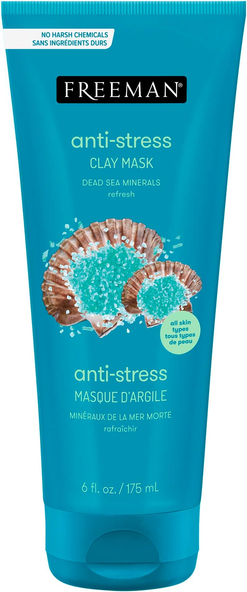 Anti-Stress Clay Facial Mask With Dead Sea Minerals, Balancing And Clearing Beauty Face Mask, 6 Oz