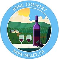 Vista 4 de Vinyard - Wine Country - Valle de Napa, California, 3.5 pulgadas, calcomanía de vinilo para bricolaje, diseño de aventura de vacaciones, apliques