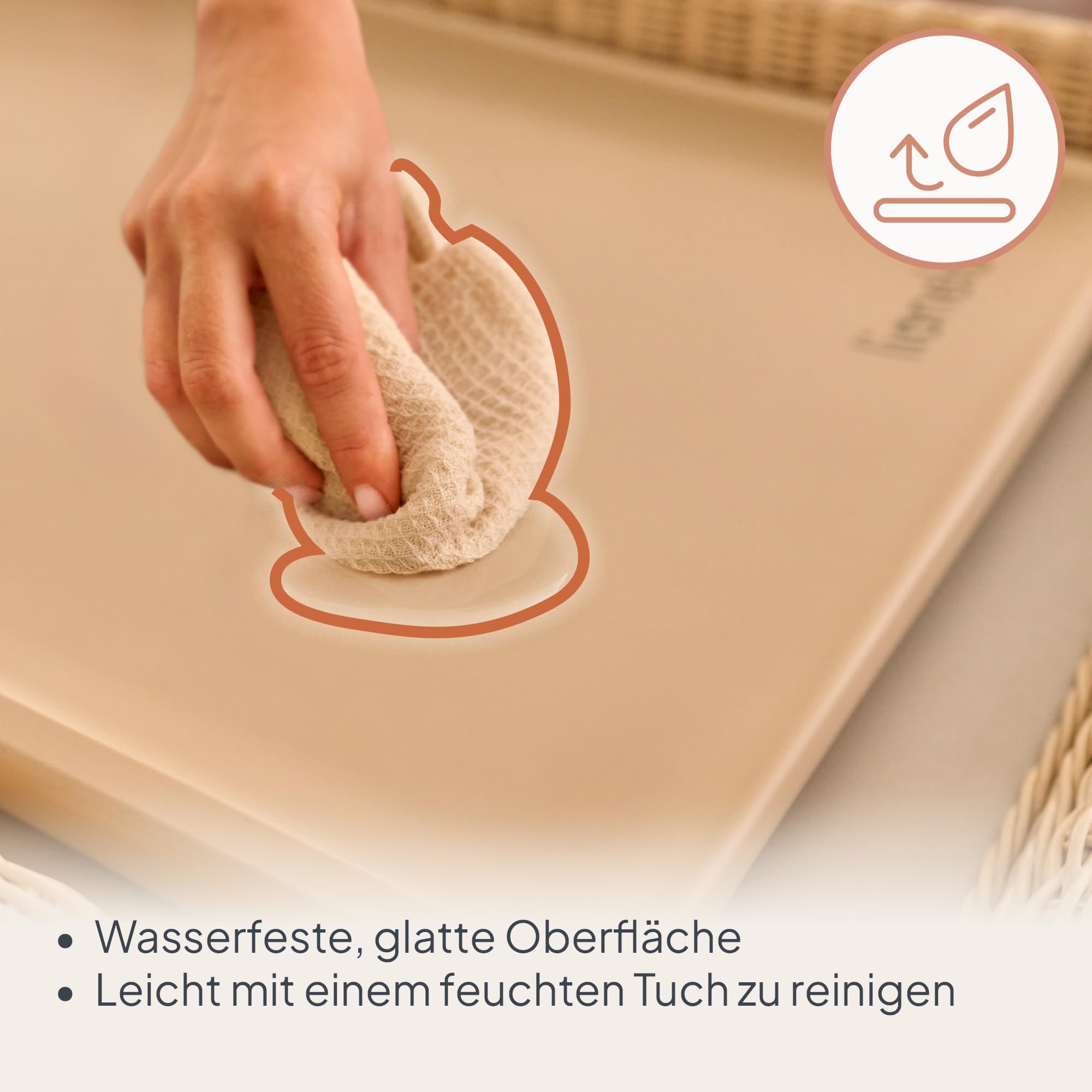 Lionelo Megs Wickelauflage für Wickeltische, wasserdicht, waschbar, multifunktional, weicher PU-Schaum, ca. 50 x 70 cm, sicher, rutschfest, Designer