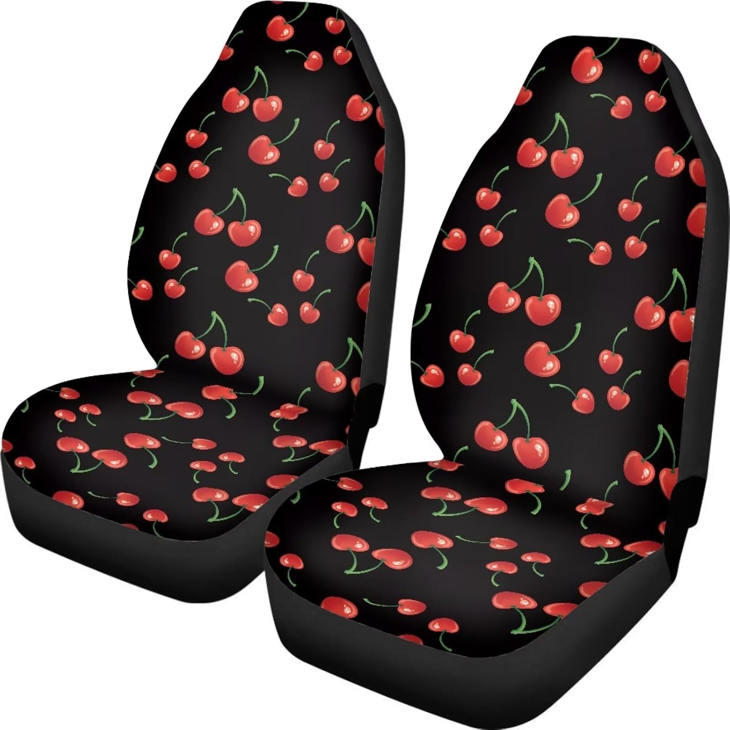 Cherry Car Seat Covers Front Pair,Fruit Print Breathable Automotive Front Seat Covers for Comfortable Driving,Universal Auto Interior Fit for Most Kinds of Vehicles,SUV,Sedans