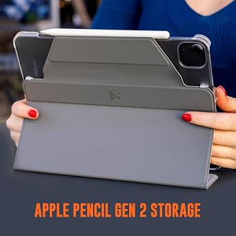 STM Studio for iPad Air 11-inch (M4/M3/M2/5th/4th Gen) & iPad Pro 11 Inch (4th/3rd/2nd/1st Gen) - Lightweight Protective Case w/Apple Pencil Holder - Grey