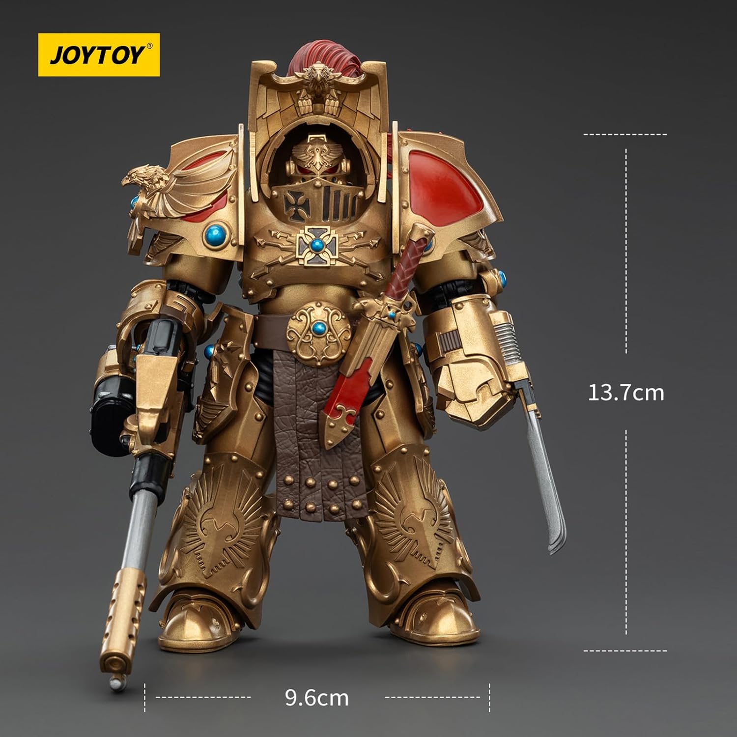 JOYTOY Warhammer 40k Legio Custodes, Legio Custodes Aquilon Terminator Squad Aquilon with Infernus Firepike 1/18 Action Figure, Dedicated to You Who Love Collecting