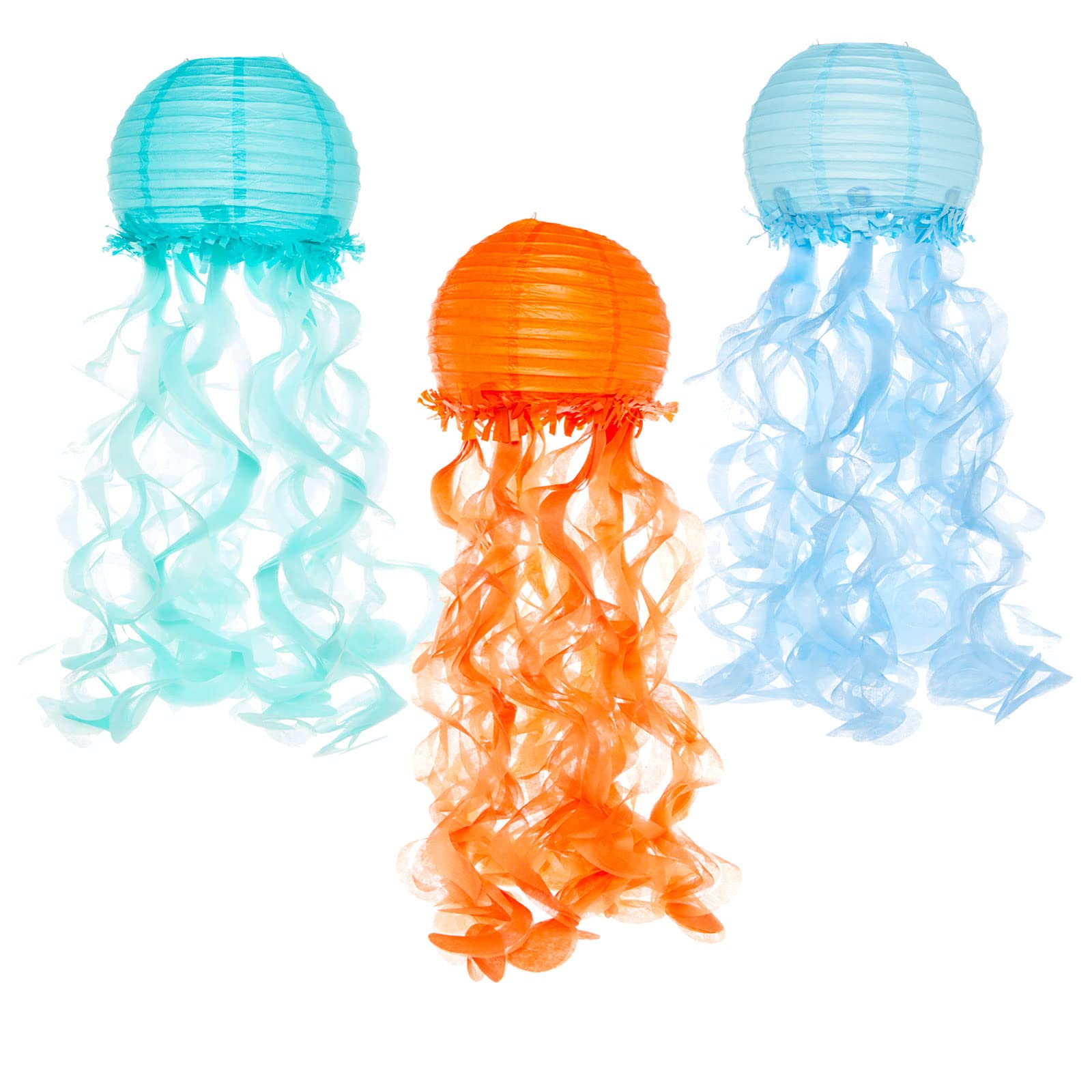 Amscan 9914401 - Mermaid Tales Party Jellyfish Lanterns Decorations - 3 Pack