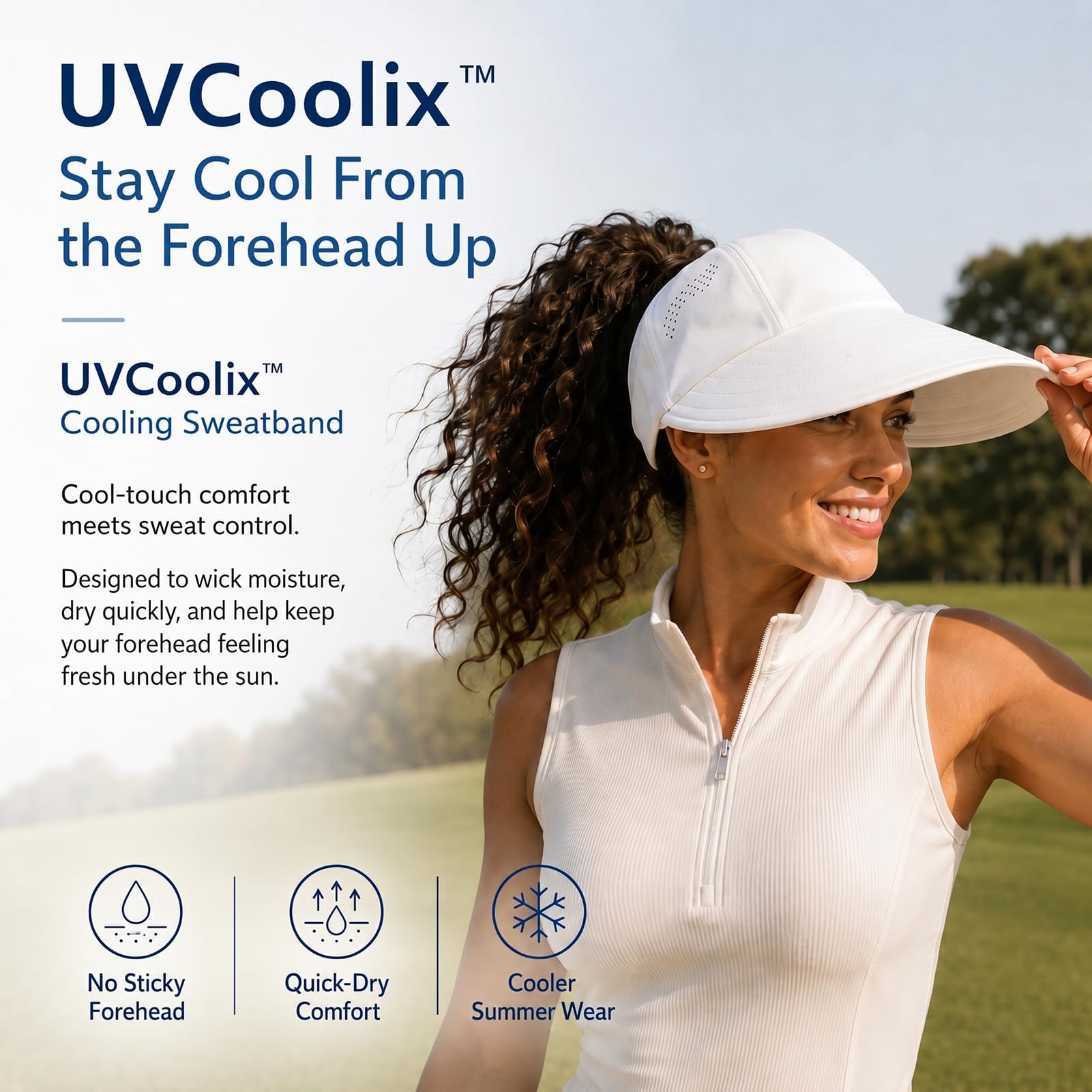 TOP-EX ChicPony™ Chapeau de soleil rafraîchissant pour femme UV 50 à large bord respirant et pliable pour la plage