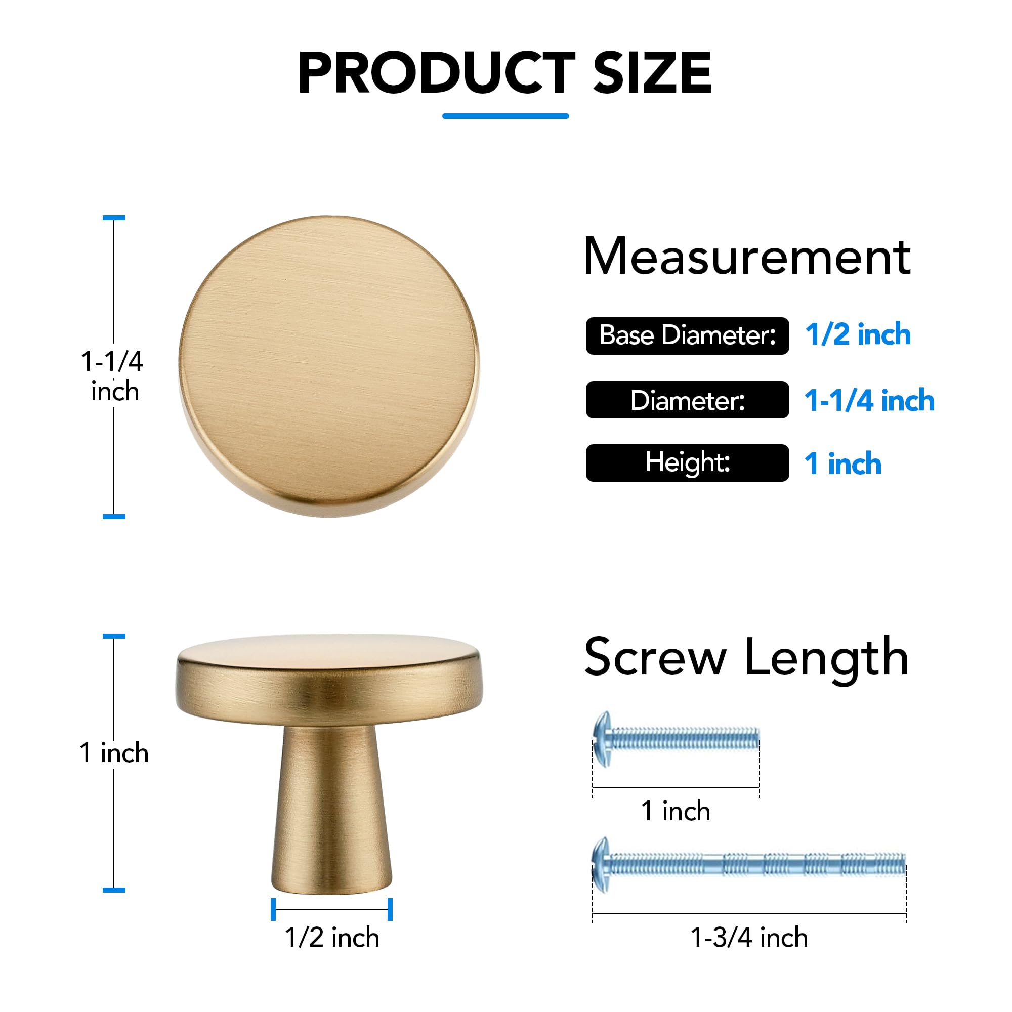 HOME EDIT Champagne Bronze Cabinet Knobs - 10 Pack -2
