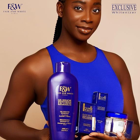 FAIR & WHITE Exclusive, Skin Brightening Body Wash - 33.8 fl.oz / 1000ml Daily Shower Gel, Uneven Skin Tone, with Pomegranate and Melon Extracts
