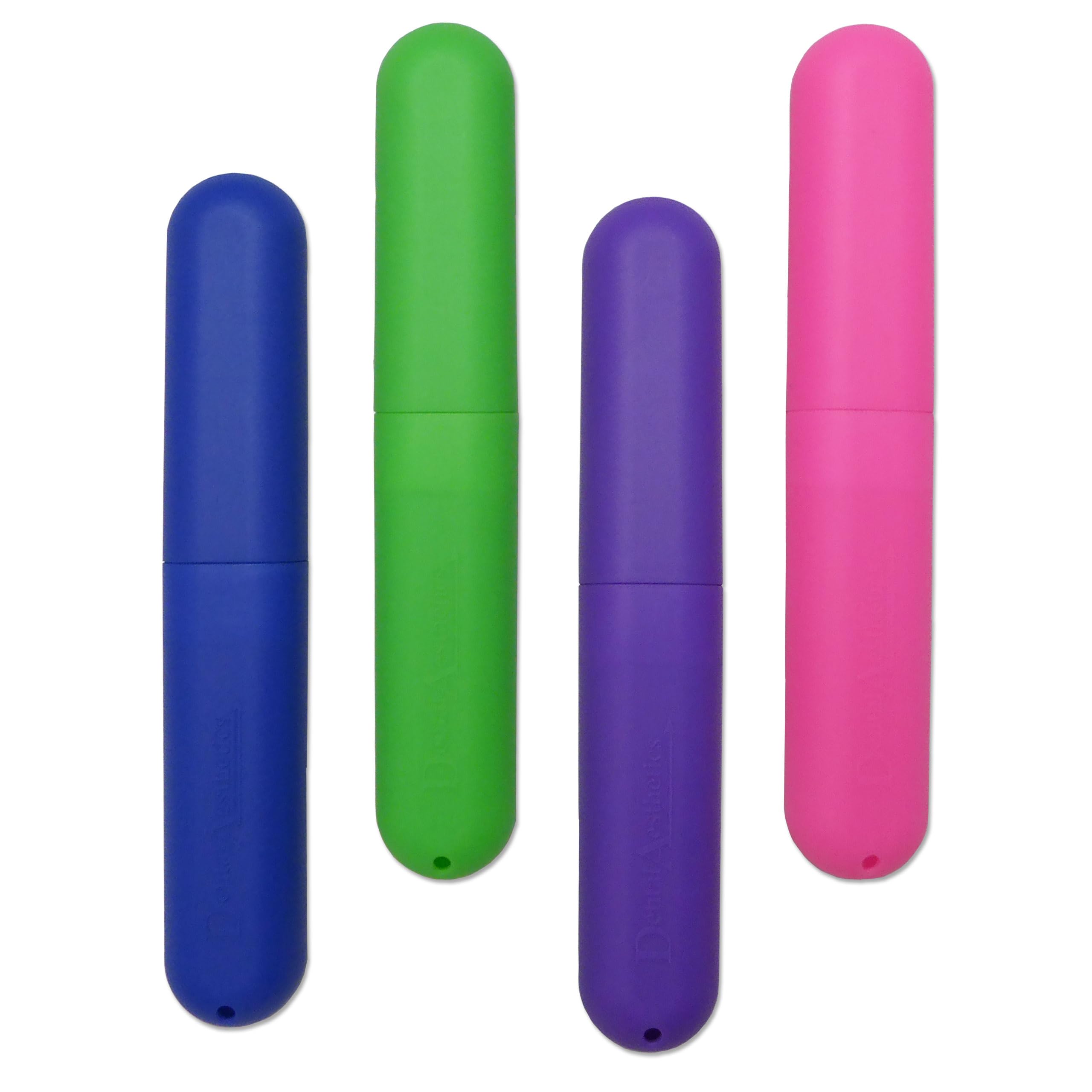 Childrens Toothbrush Case x 4 ~ Plastic Holder, Brushes Holidays, Bulk Pack