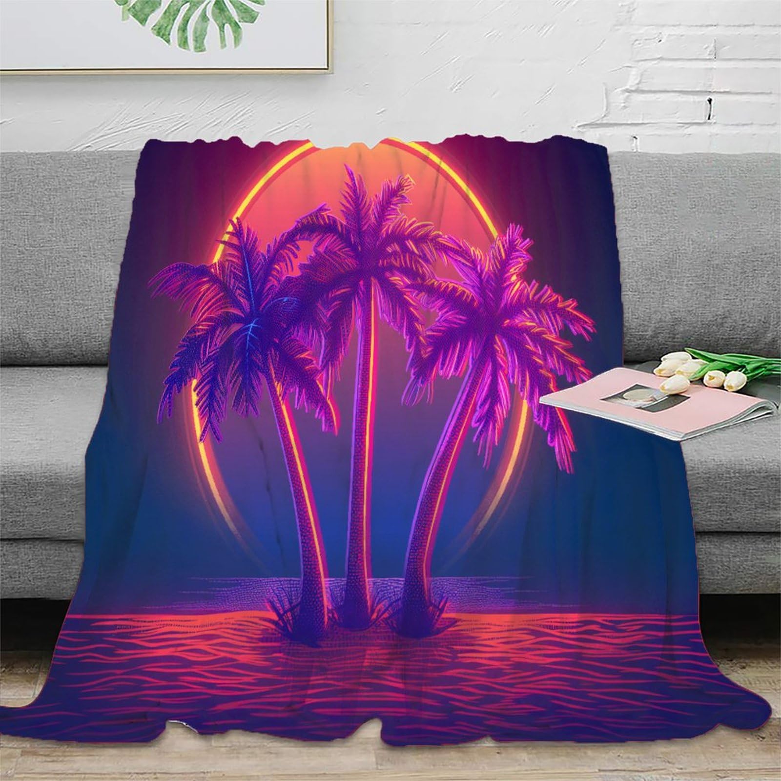 Cadeau de Noël couverture flanelle douce 3D Nuit en Mer pour garçons et filles