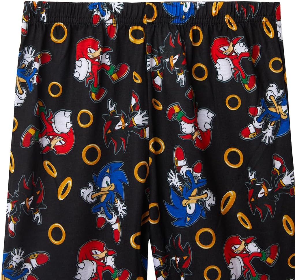 Sonic The Hedgehog Boys' Shorts and Sleep Shirt Kids Sleepwear 2 Piece Pajama Set