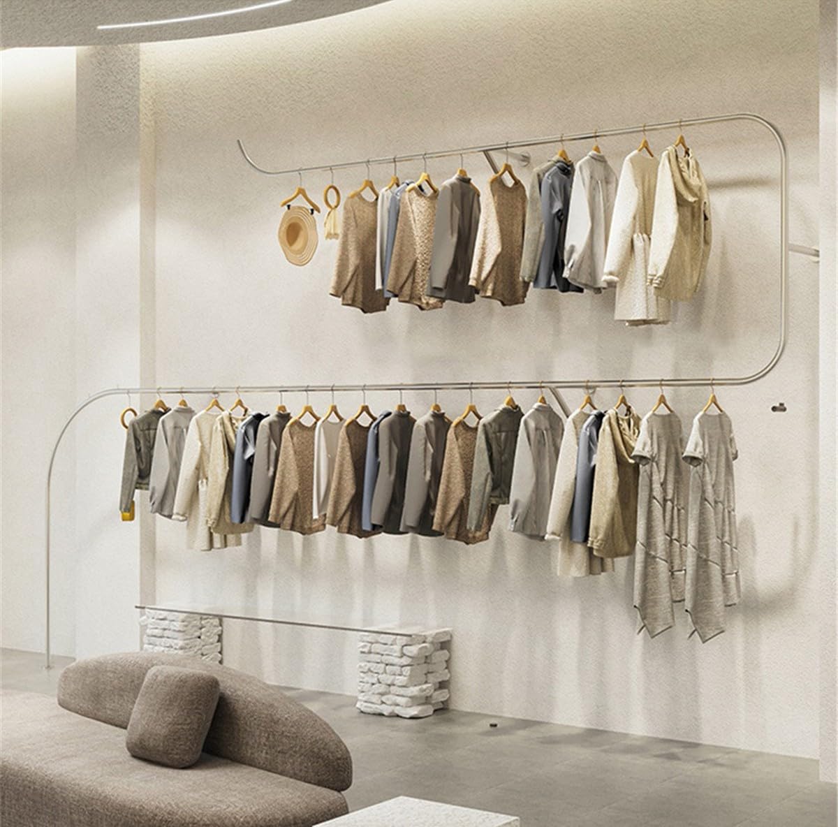 Appendiabiti A Parete Appendiabiti, Espositore per Negozi di Abbigliamento Boutique Creativo, Appendiabiti per Matrimonio Industriale Moderno per Negozio di Abbigliamento