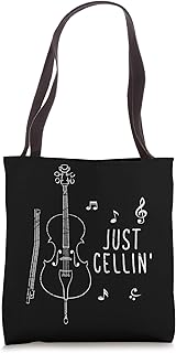 Just Cellin Funny Cellist Gift Idea Musician Cello Tote Bag