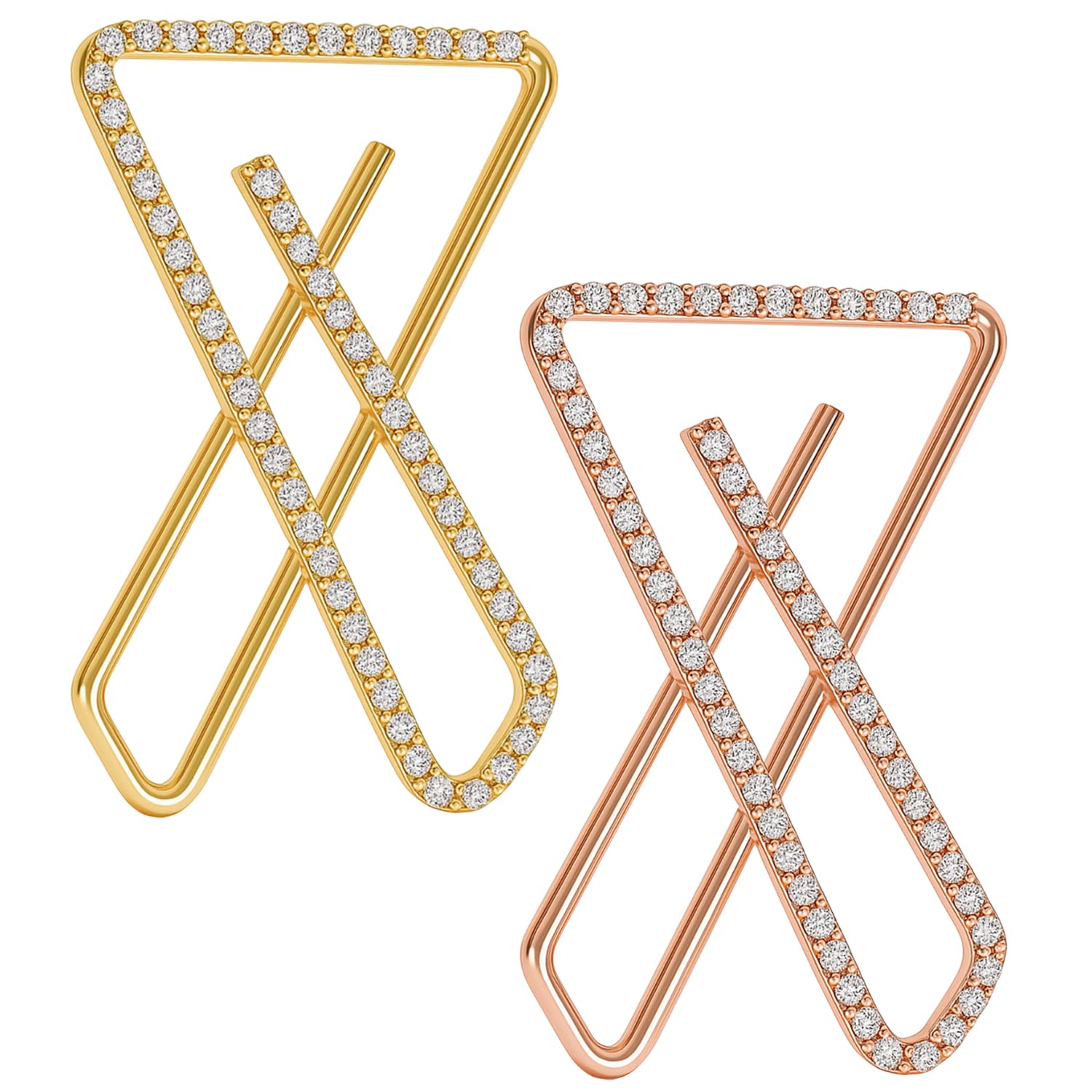 Fashions Rose Gold X Saree Safety Pin Set Brooch Hijab Sari palates Sadi Pony Dupatta lehanga Pins for Women-image-48