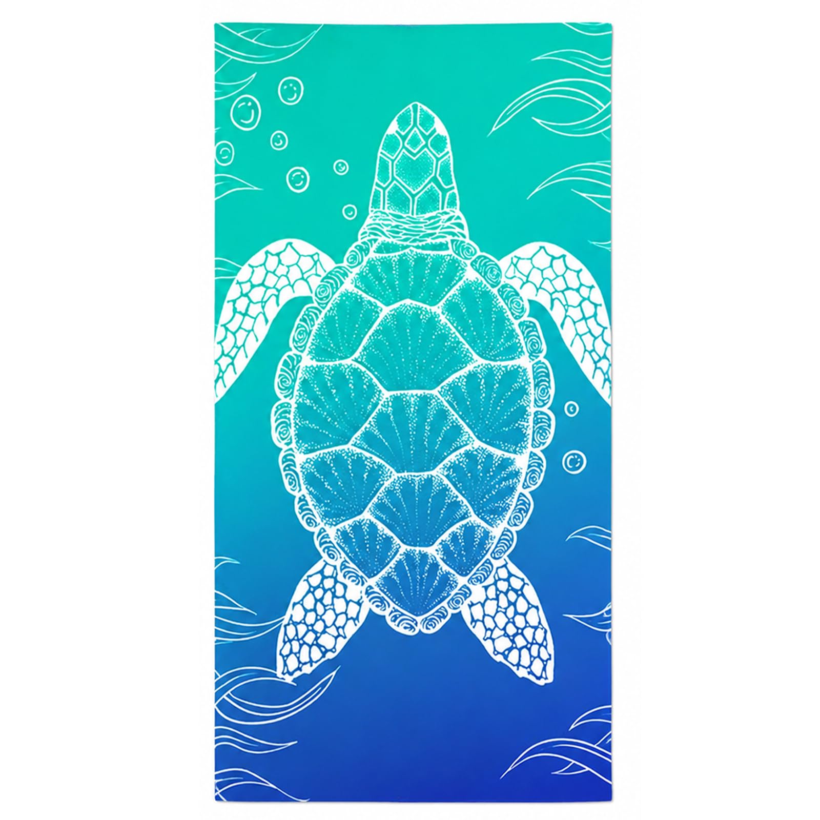Microfibre Beach Towel 180x90 cm Extra Large, Quick Dry Sand Free Lightweight Absorbent Towel for Adults, Double Sided Print Reusable Soft Towels for Pool Gym Camping Travel(1, Light Blue Turtle)