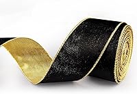 Vista 6 de 2 rollos de cintas de terciopelo rojo y verde de Navidad de 2.5 pulgadas x 5 yardas para manualidades, cinta de borde con alambre de Navidad