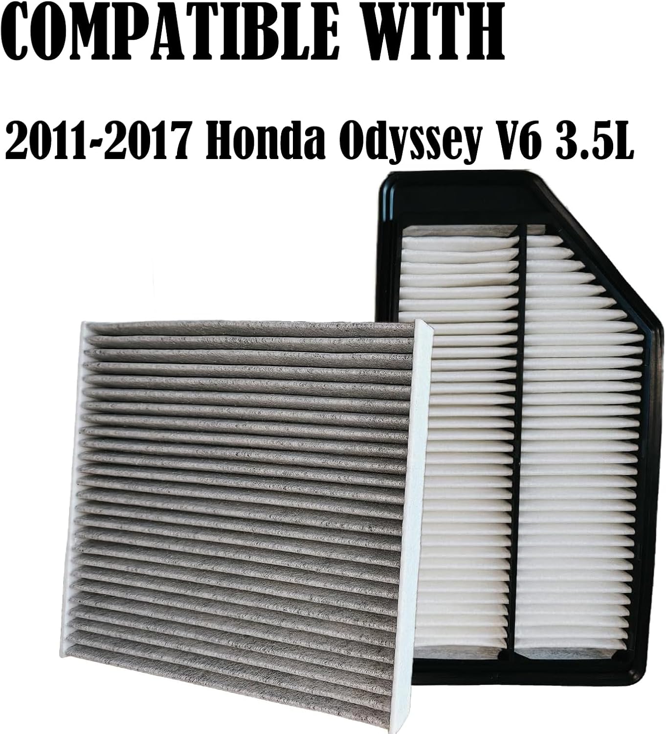 Engine Cabin Air Filters Compatible with 2011 2012 2013 2014 2015 2016 2017 Honda Odyssey V6 3.5L Engine Cabin Air Filtration 17220-RV0-A00 80292-SDA-A01 17220RV0A00 80292SDAA01 CA11042 SA11042