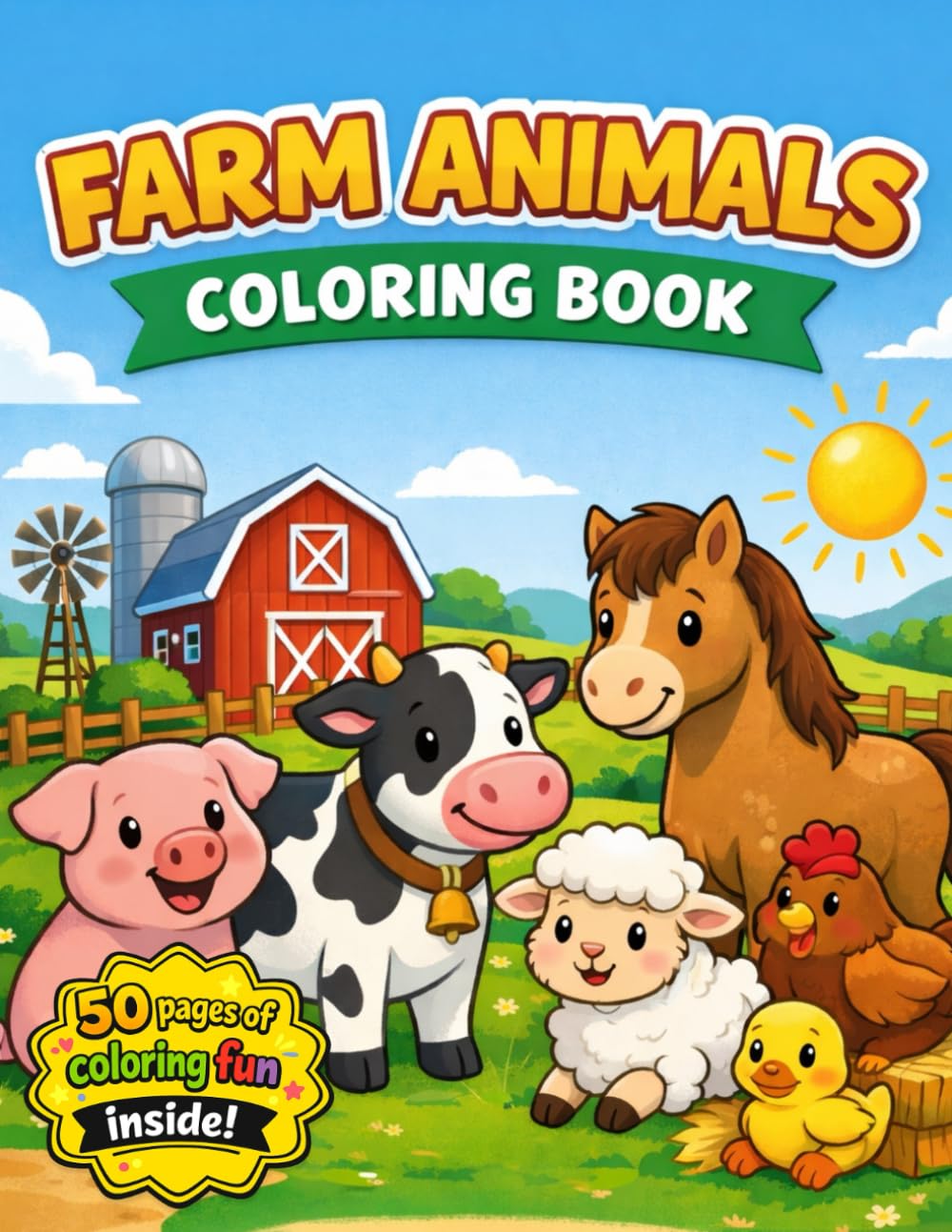 Farm Animals Coloring Book: For Toddlers & Preschoolers (Muskoka Little Learners Coloring Book Series)
