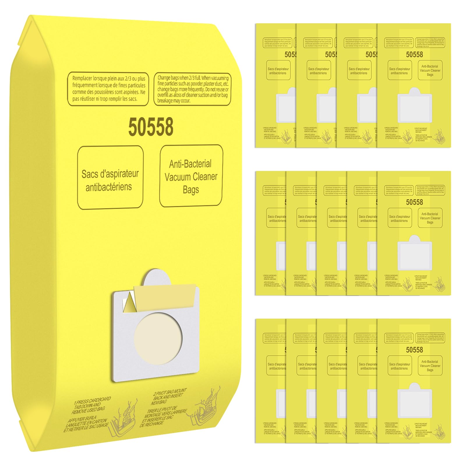 15 Pack Kenmore Vacuum Bags Fits for 5055 50558 Kenmore canister vacuum bags Type C/Q 200 series,400 series,600 series,700 series,800 series Vacuums