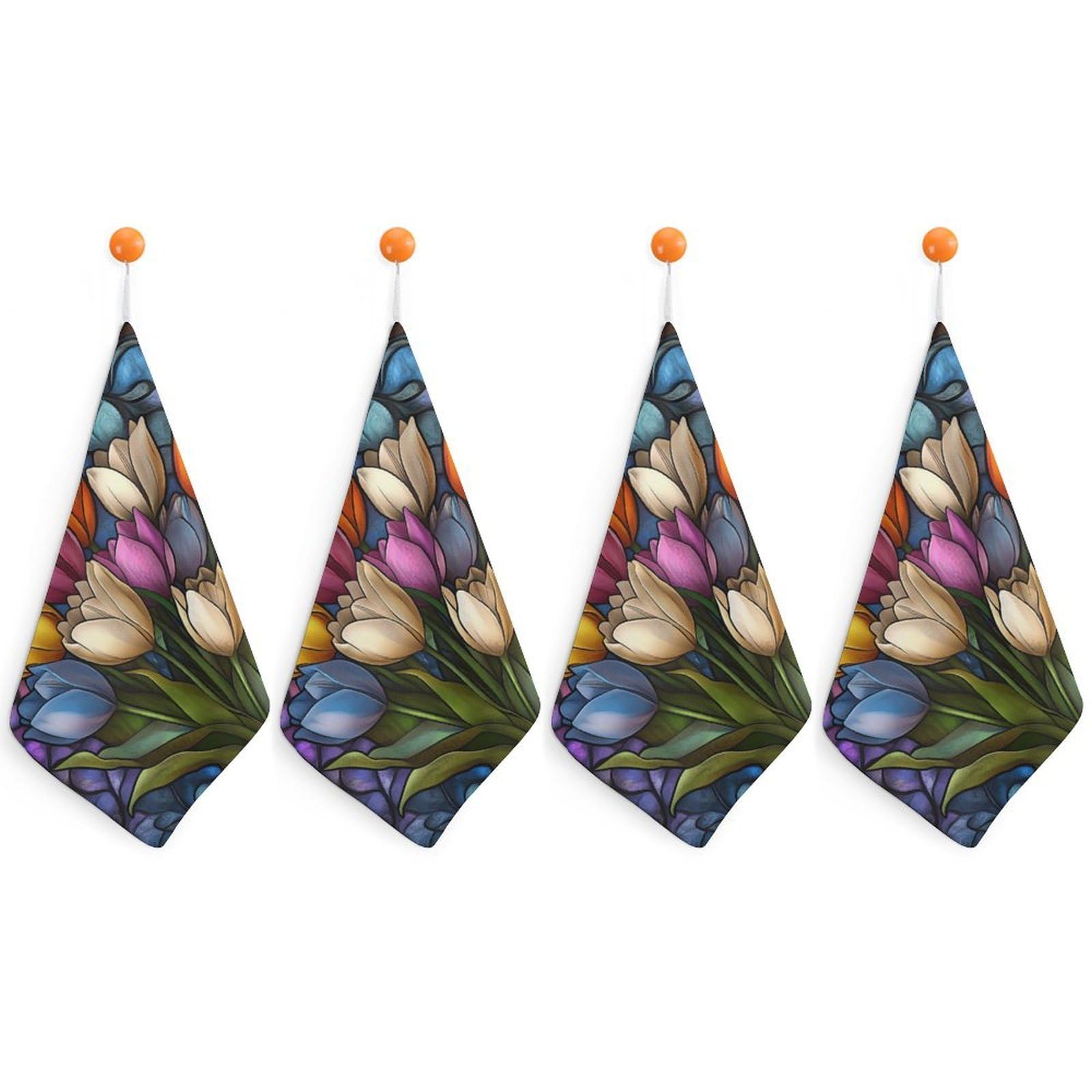 TXFBTRFSA Tulips Hand Towels with Hanging Loop Kitchen Towel Handkerchiefs Cleaning Cloths