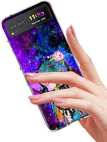 Miniatura 2 de Bcov Funda rígida para Motorola Razr 2023, atrapasueños Galaxy Sky antiarañazos, sólida, a prueba de golpes, para Motorola Razr 2023