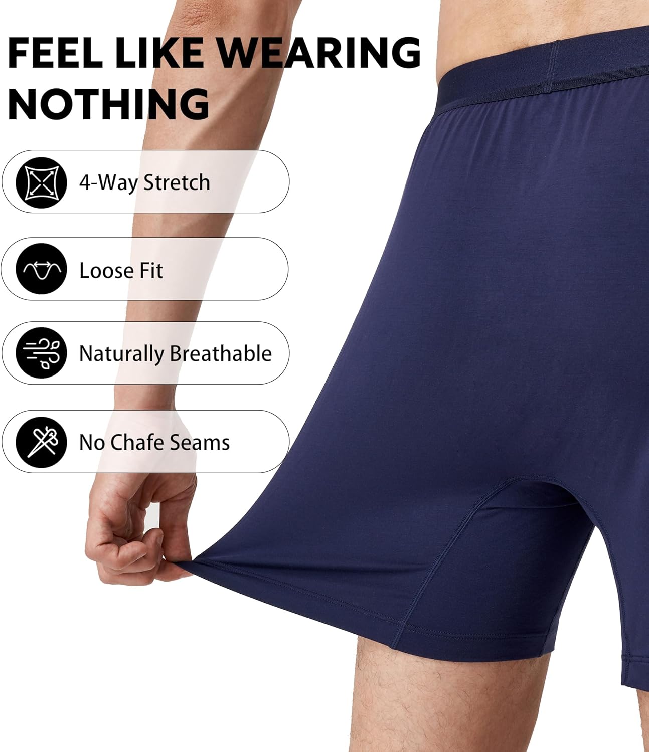 DAVID ARCHY Ultra Soft Modal Underwear Mens Boxer Shorts Loose Breathable Boxers for Men Pack - Image 5