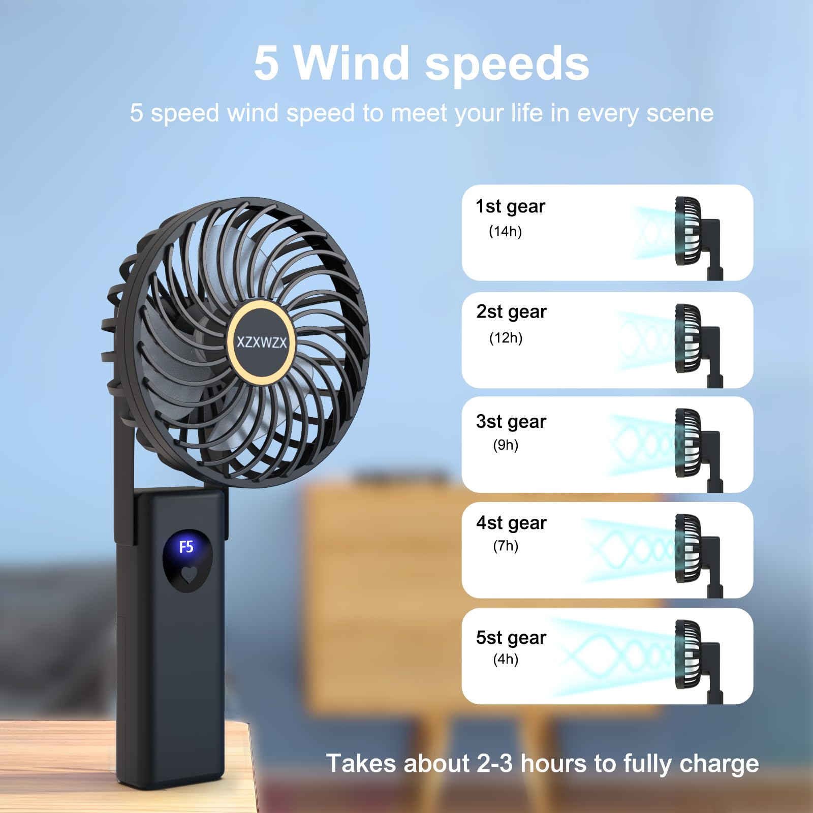 Ventilateur portable rechargeable Ventilateurs portables pour le voyage Rafraîchisseur d'air