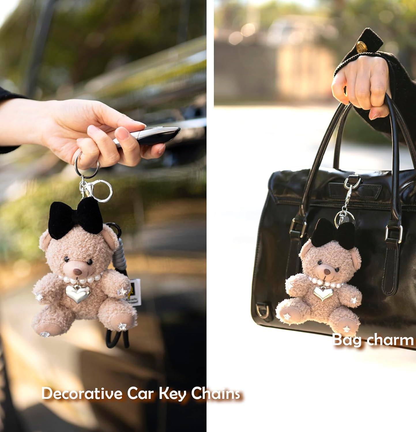 Cute Key Chain Plush Bear Bag Charm Teddy Bear Keychain Gift For Handbag,Purse, Backpack, Car Keys - Image 3