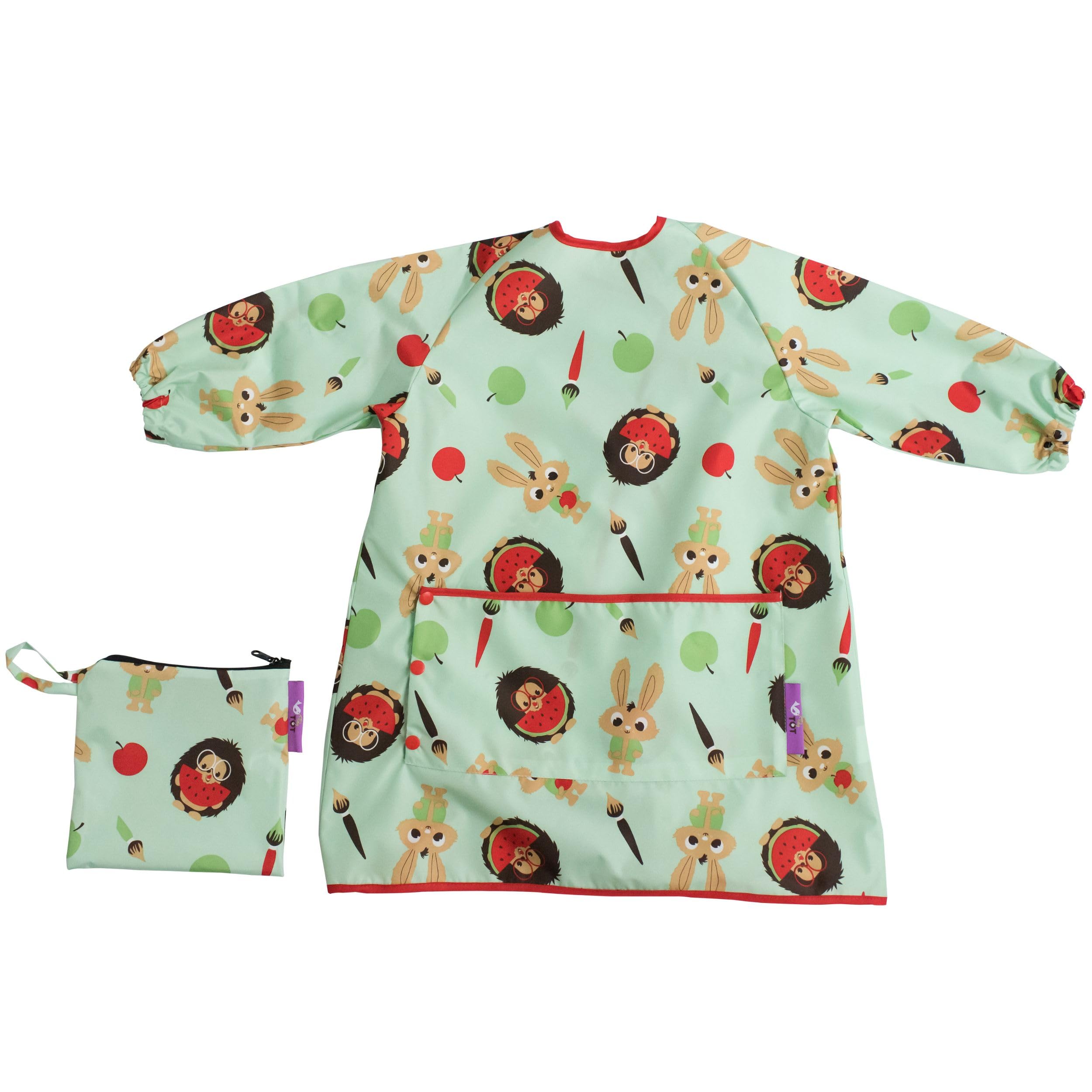 Tidy Tot®™ Langer Lätzchen für Baby und kleinkind mit Ärmel. Ganzkörper Lätzchen für Baby Ärmellätzchen. Wasserdicht Ärmellätzchen mit Tasche. Auffanglätzchen für Essen, Malen. Inklusive Reisetasche