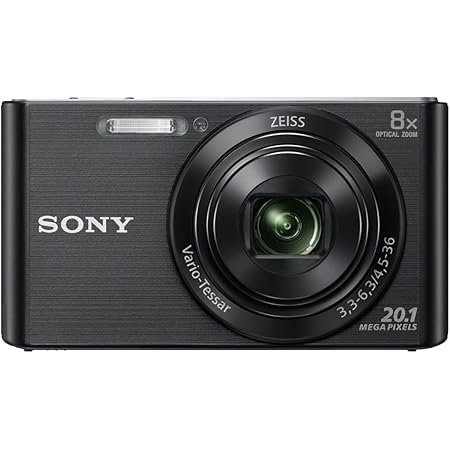 Sony DSC-W830 Digitalkamera (20,1 Megapixel, 8x optischer Zoom, 6,8 cm (2,7 Zoll) LC-Display, 25mm Carl Zeiss Vario Tessar Weitwinkelobjektiv, SteadyShot) schwarz