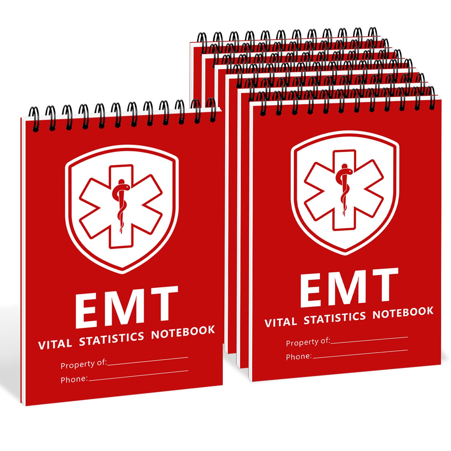 CDXHOME 6 Pack EMT Vital Signs Notepad - First Responder Medical Notebook for EMS, Paramedics & Nurses - Pocket-Sized Patient Vitals Log - Essential EMT Supplies & Gifts