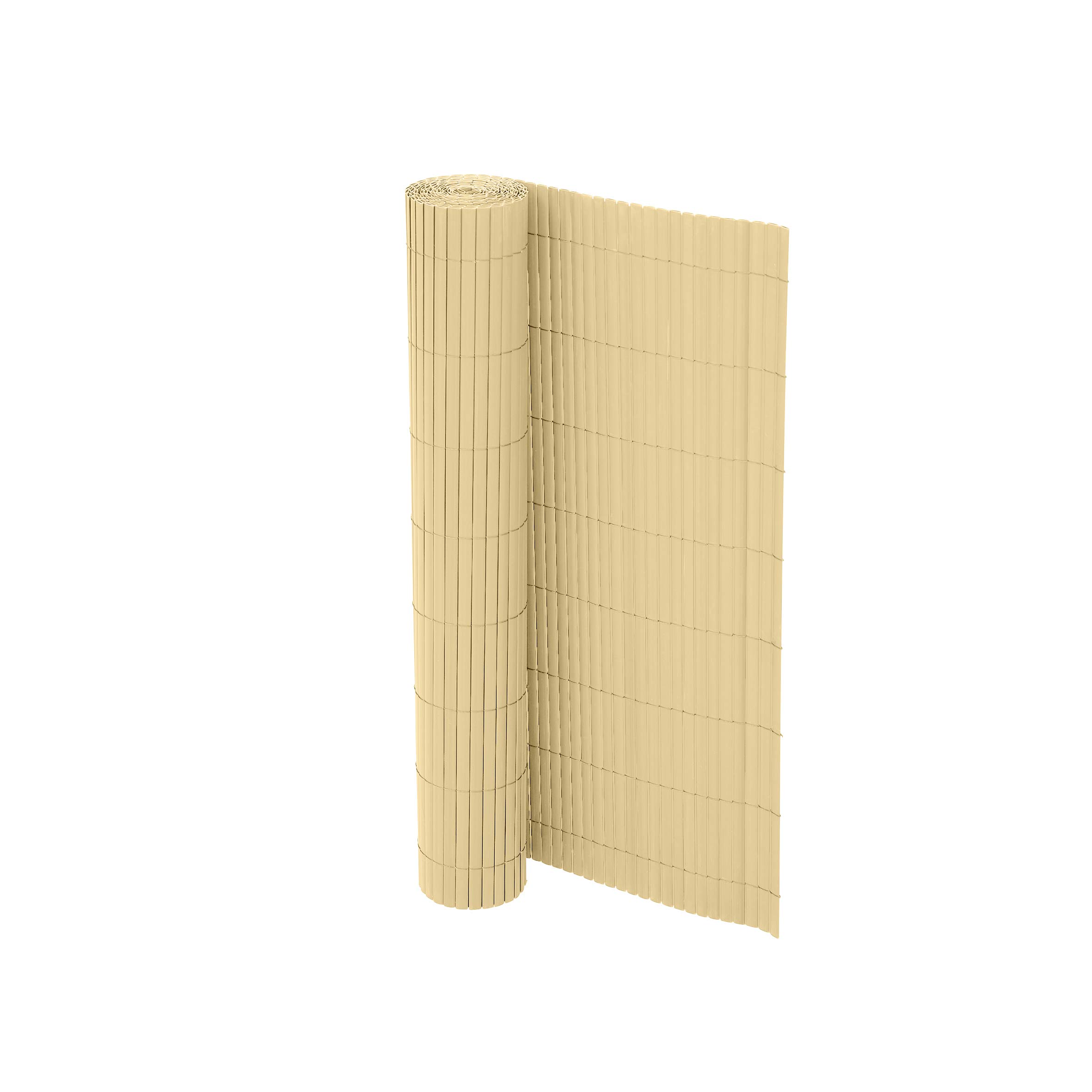 Ribelli Écran de confidentialité en PVC, Pare-Brise, Protection pour Balcon, Couleur:Bambou, Longueur :5 mètres, Altitude:90 cm