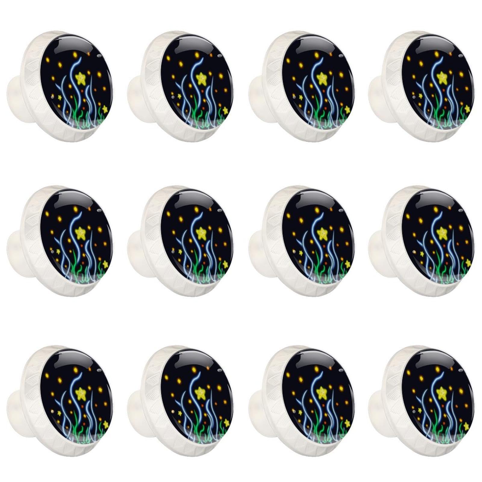 Boutons de tiroir Starfish en verre transparent au design tendance