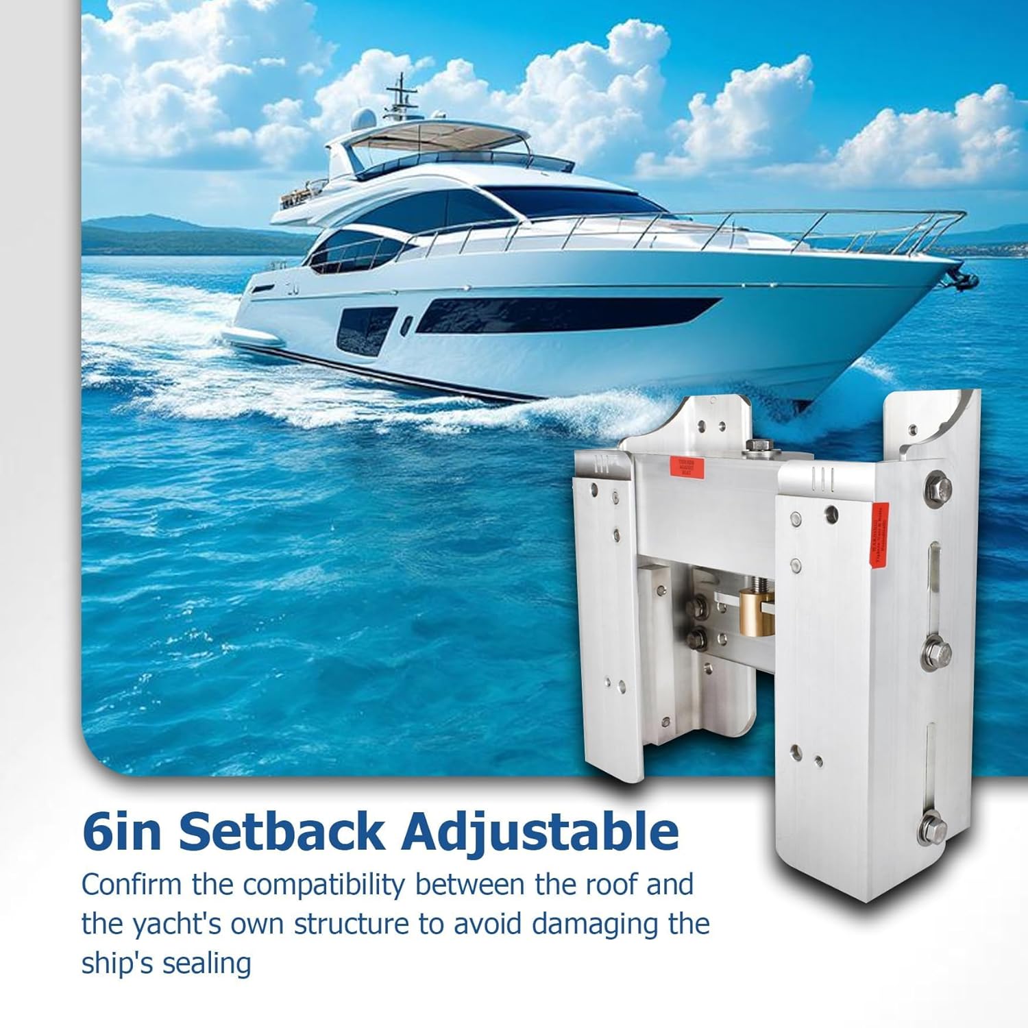 WFLNHB JPL4500 6 Setback Adjustable Outboard Boat Jack Plate Replacement for Boat Steering System 40-225hp