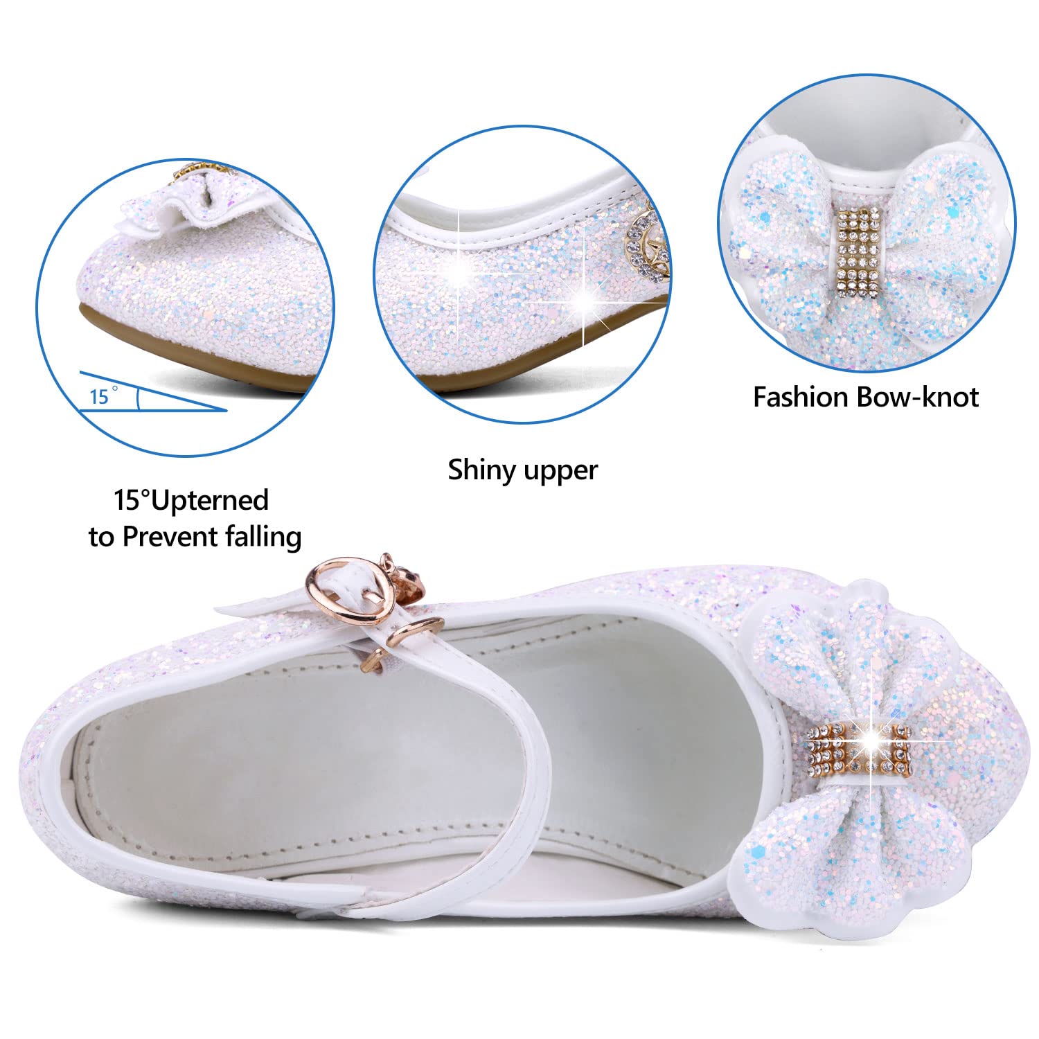 Girl's Princess Mary Jane Pump Shoes - Pink Silver Blue Purple White - Size 12 Months — view 4