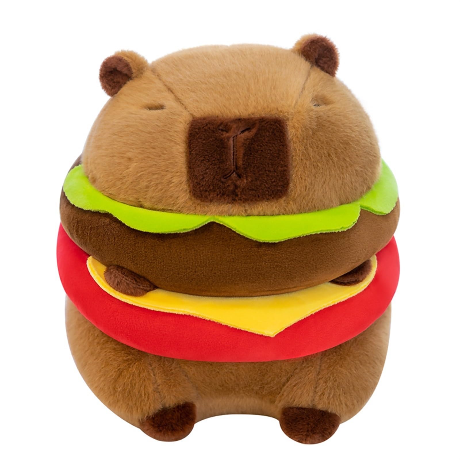 Capybara Kuscheltier Als Hamburger – 20 Cm, Weich, Kuschelig, Niedliches Wasserschwein Plüschtier Für Kinder