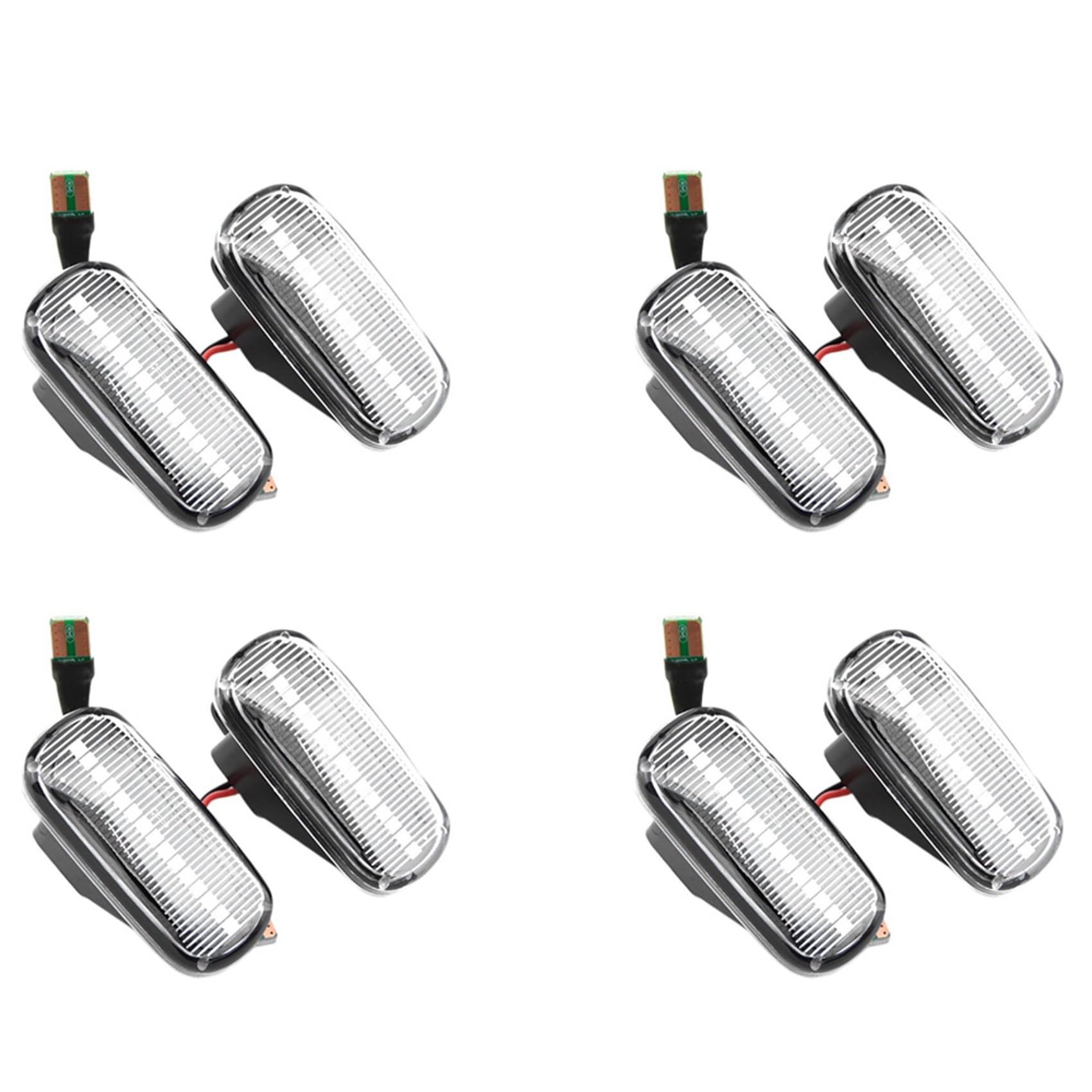 Clignotant dynamique LED blanc pack de 4 feux de signalisation