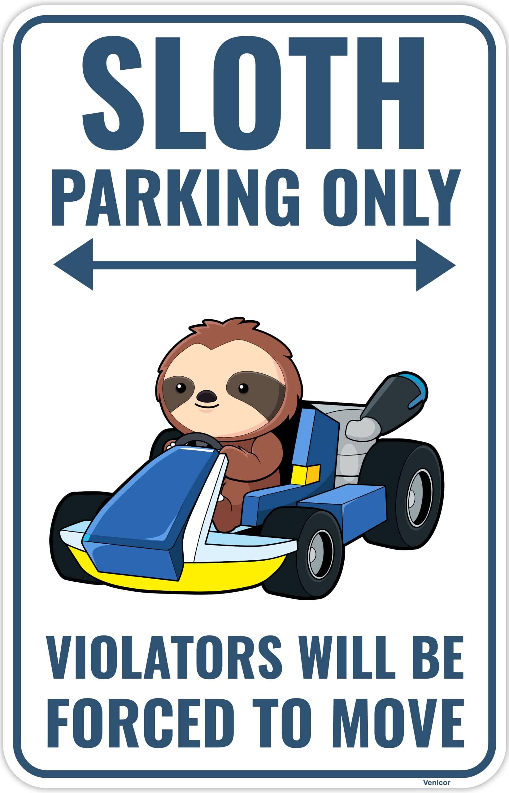 Venicor Sloth Sign Decor - 9 x 14 Inches - Aluminum - Sloth Gifts for Women Girls Stickers Stuff