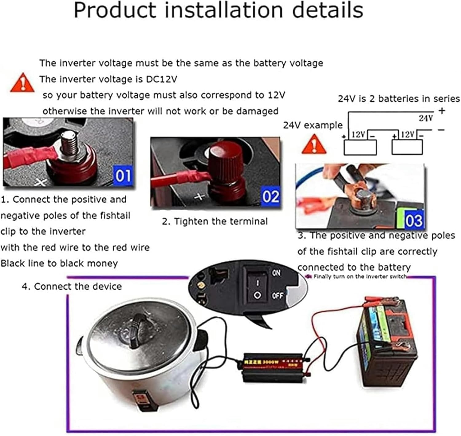 6000W 8000W 12000W Pure Sine Wave Power Inverter 72V/60V/48V/24V/12V DC to 120V/230V Converter Power Solar Inverter Voltage Transformer for Family,RV,Off Grid Solar~/